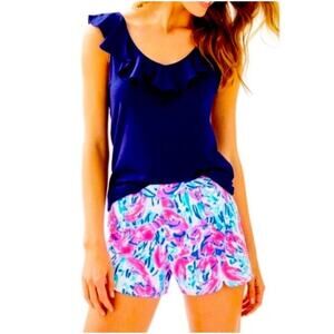 Rare!! Lilly Pulitzer Shorts Hazelle Stretch Lobster Cosmic Coral Cracked Up 6 E